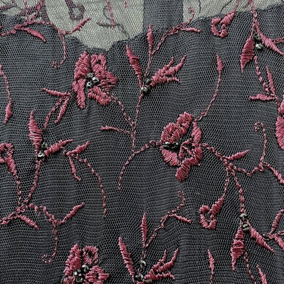 PAMELA DENNIS Couture Silk Evening Gown Sz 10 Formal Long Dress Burgundy Black - Picture 7 of 16